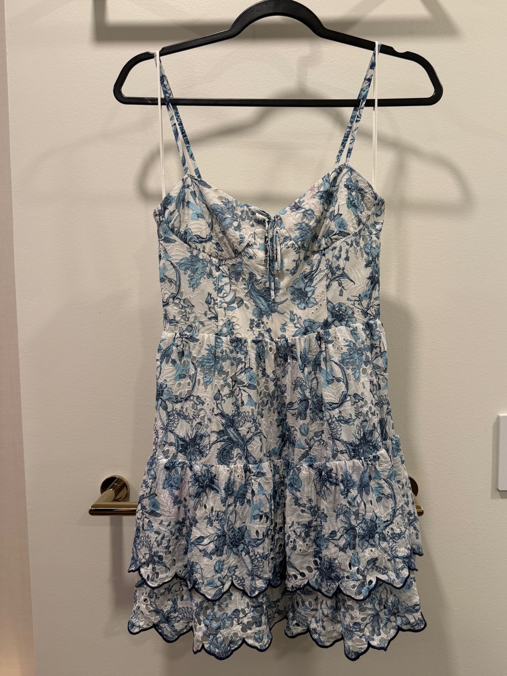 Alice + Olivia dress. Very colorful dress hints of pink/purple too.
